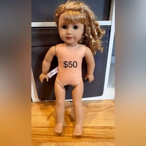 American Girl with Curly Hair and Blue Eyes